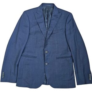 Tailor Italian Wear Men Blue Loro Piana Merino Wool Blazer Made In Italy Size 48